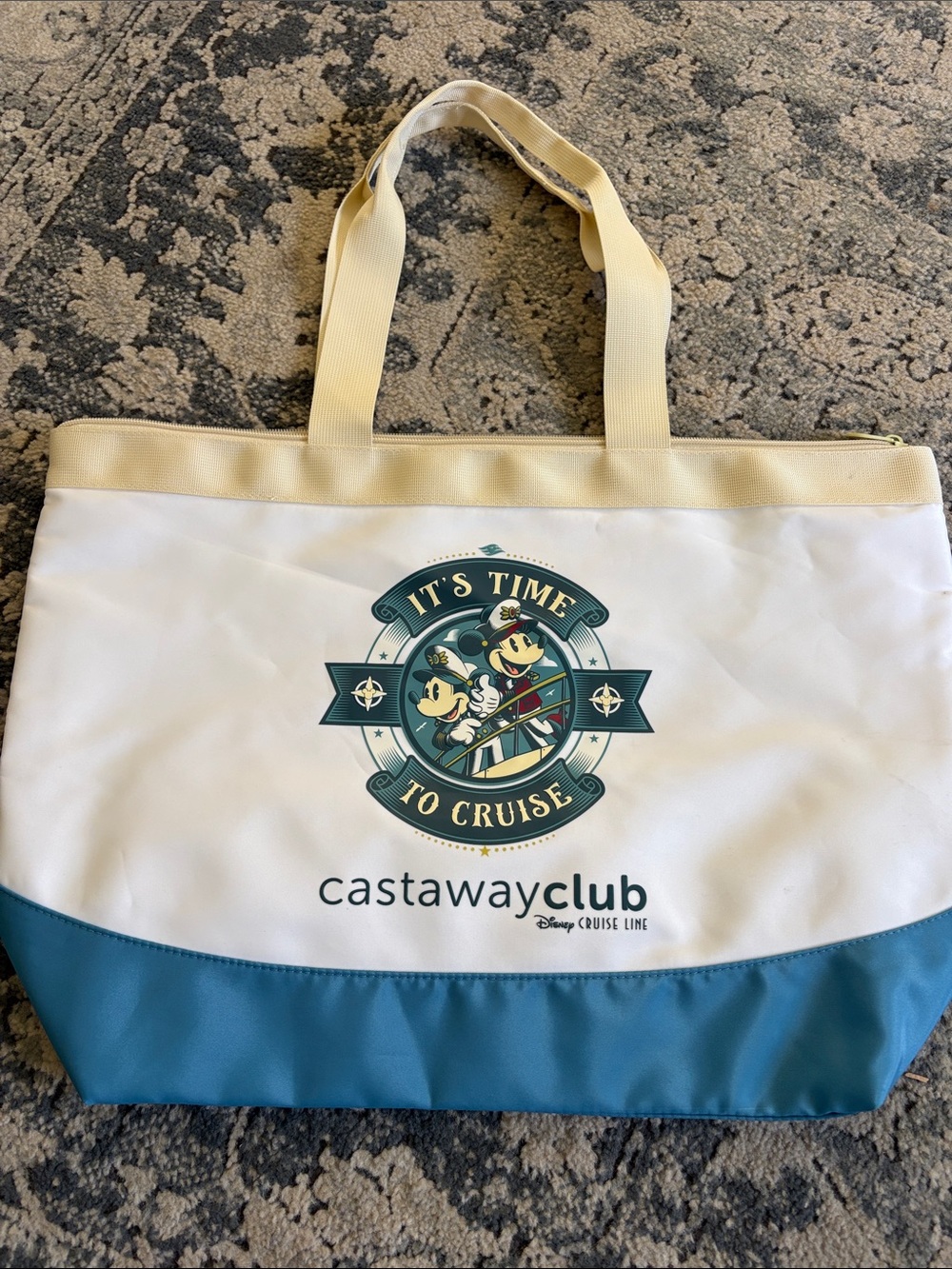 Disney Cruise Castaway Club White & Teal Cruise Tote Bag